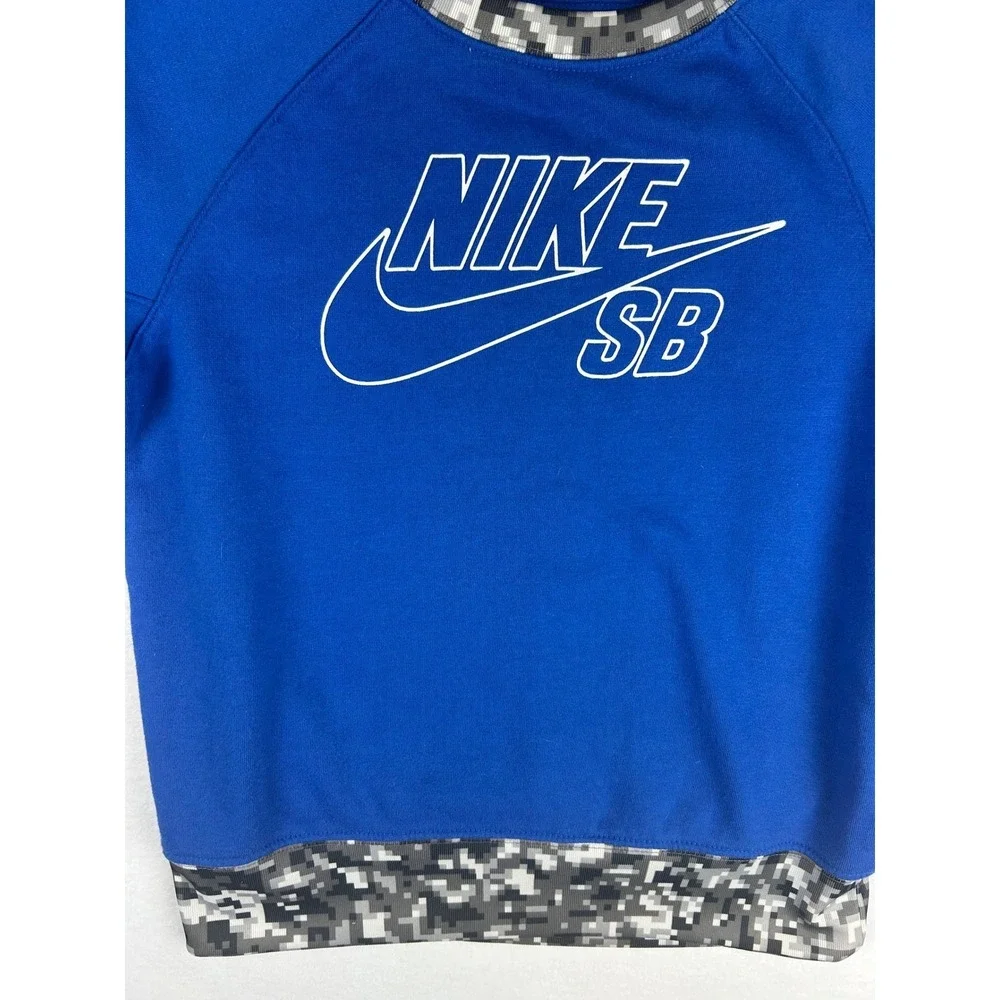 Nike SB Sweatshirt Boy's M‎ Blue Cotton Blend Long Sleeve Camo Skateboard